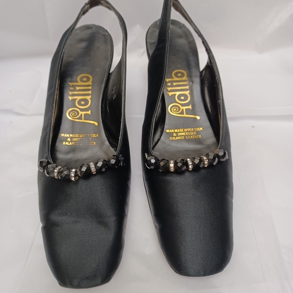 Adlib black sling back kitten heel size 8.5 - Picture 3 of 12
